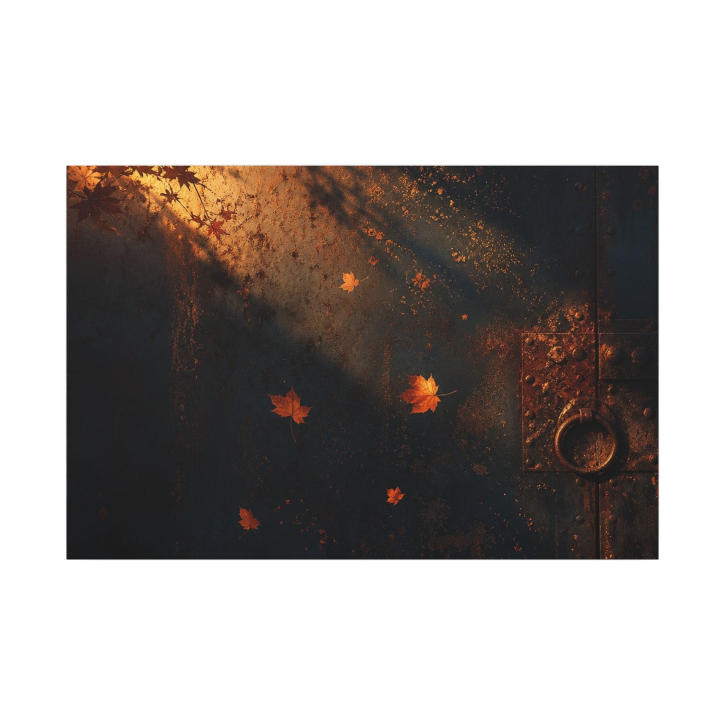 Dark Japandi Rust Patina in Golden Hour | Shadow Zen Canvas Art