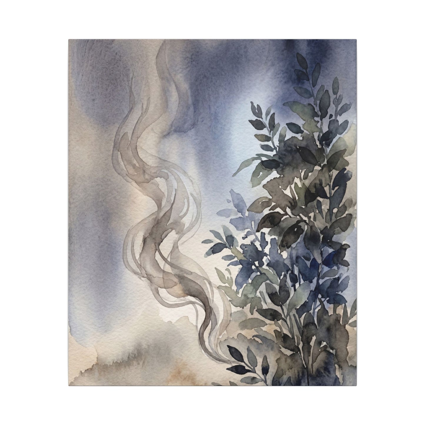 Incense Smoke Summer Canvas Art | Japandi Cozy Design