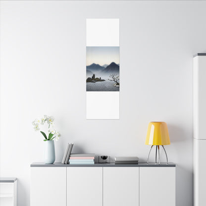 Mountain Mist Karesansui Canvas Art | Contemplative Zen Art