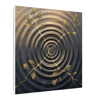 Kanso Water Ripple Canvas Art - Kintsugi Gold Vein