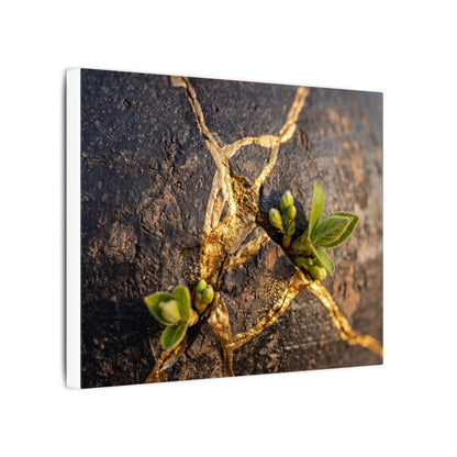 Rust Patina Gold Repair Canvas Art | Resilient Kintsugi Art
