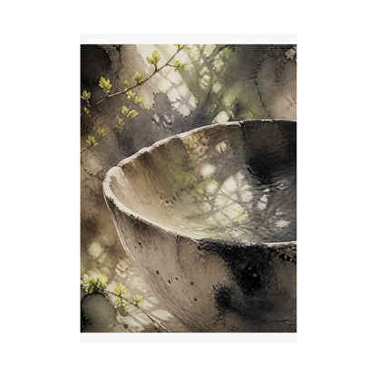 Ceramic Bowl Spring Wall Art Print | Japandi Cozy Design