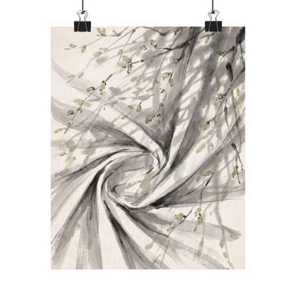 Silk Drape Wall Art Print | Spring Zen Sumi E Art Art Print
