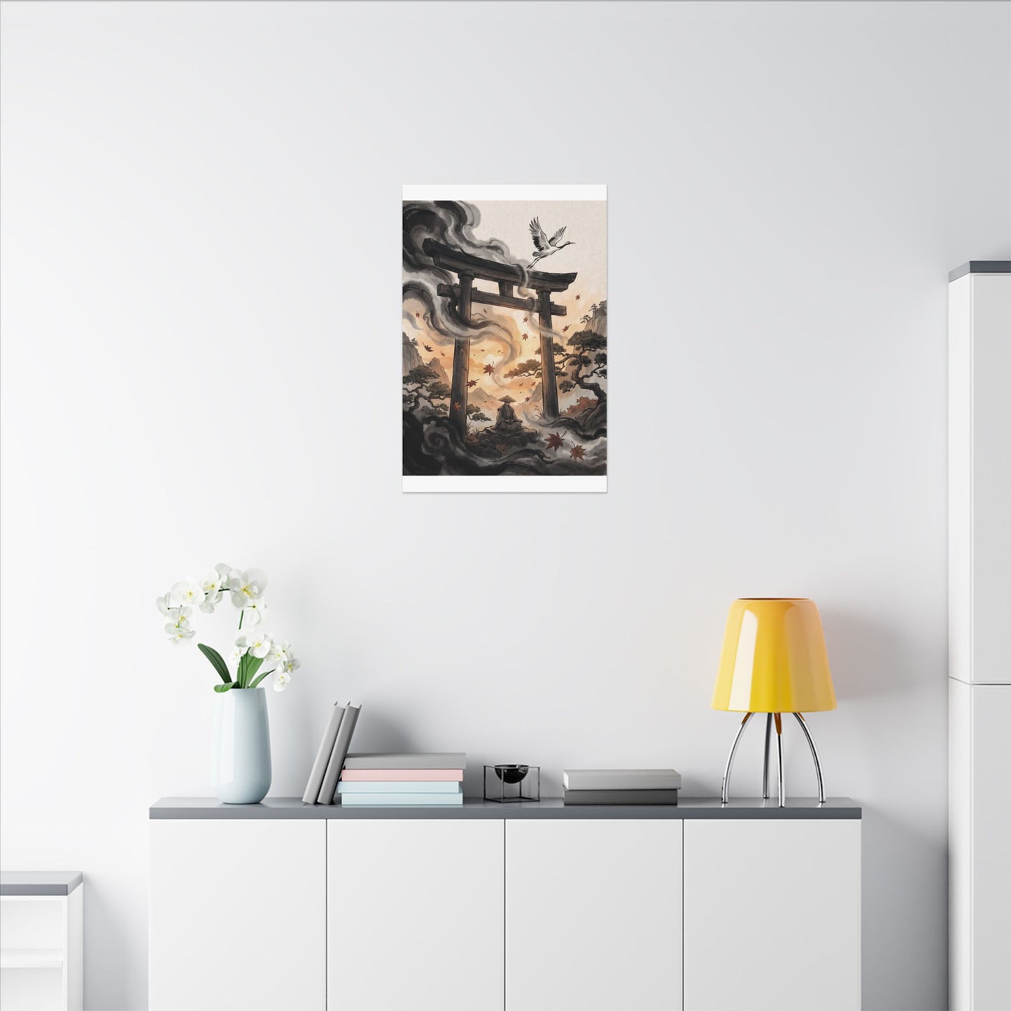 Torii Gate Ukiyo E Inspired Canvas Art | Serene Zen Art