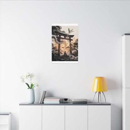 Torii Gate Ukiyo E Inspired Canvas Art | Serene Zen Art