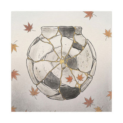 Japandi Broken Pottery in Dawn | Minimal Line Canvas Art