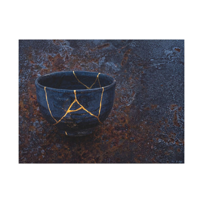 Rust Patina Winter Canvas Art | Kintsugi Healing Design