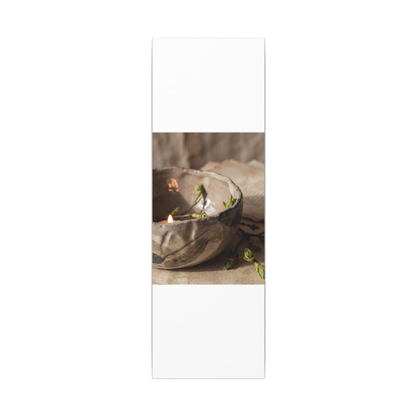 Candlelight Ceramic Bowl Canvas Art - Japandi Ma