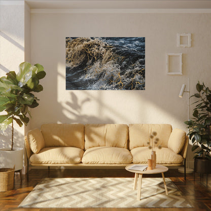 Ocean Wave Winter Canvas Art | Kintsugi Artful Design