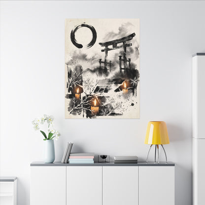 Candlelight Torii Gate Canvas Art - Zen Datsuzoku