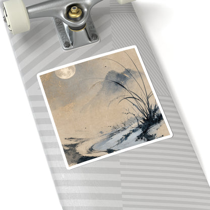 Winter Ink Brushstroke Japanese Pattern Sticker | Warm Decor