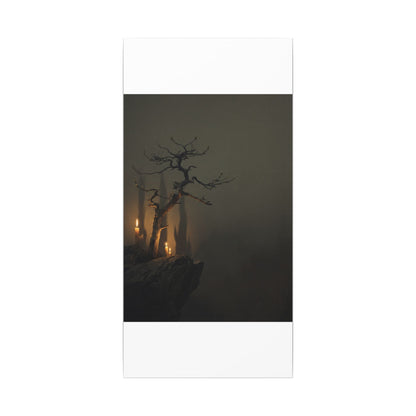 Ma Pine Tree Canvas Art - Dark Japandi Shadow Zen