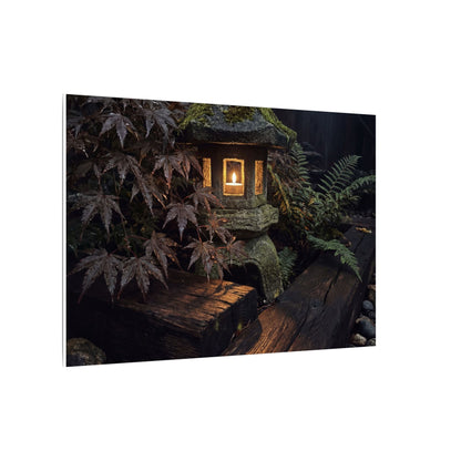 Moody Moonlit Garden Canvas Art - Shadow Zen Dark Japandi