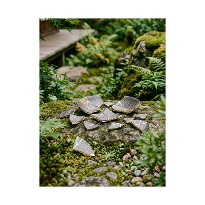 Broken Pottery Gold Repair Wall Art Print | Beautiful Kintsugi Art