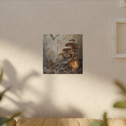 Wild Mushrooms Texture Canvas Art | Elegant Japandi Art