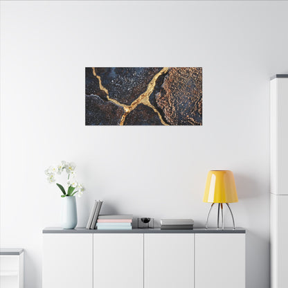 Winter Rust Patina Gold Vein Canvas Art | Resilient Decor