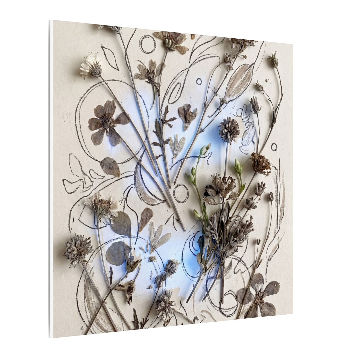 Dried Flowers Minimal Line Canvas Art | Elegant Japandi Art