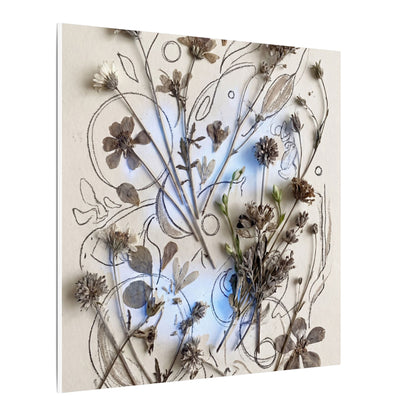 Dried Flowers Minimal Line Canvas Art | Elegant Japandi Art