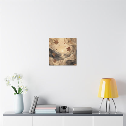 Autumn Silk Drape Watercolor Canvas Art | Earthy Decor