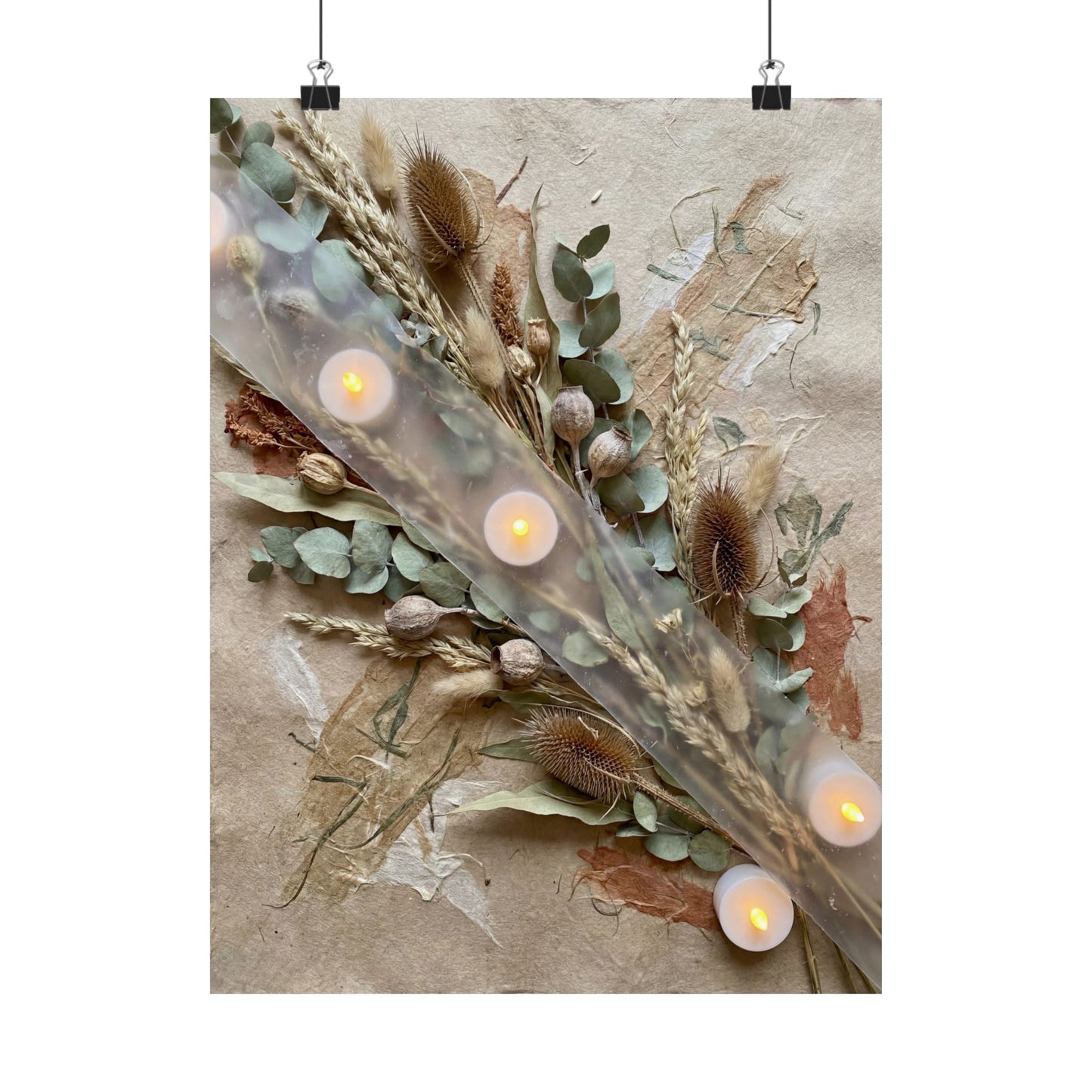 Dried Flowers Wall Art Print | Winter Japandi Texture Art Art Print