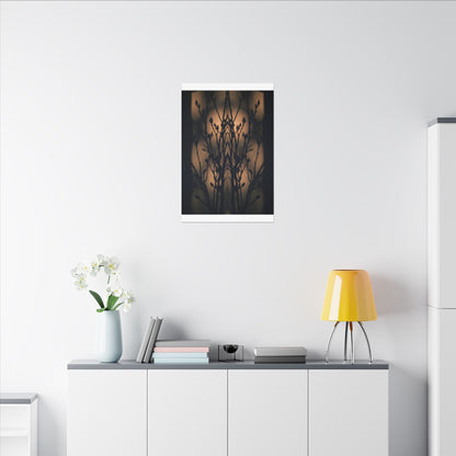 Dark Japandi Shadow Play in Golden Hour | Shadow Zen Canvas Art
