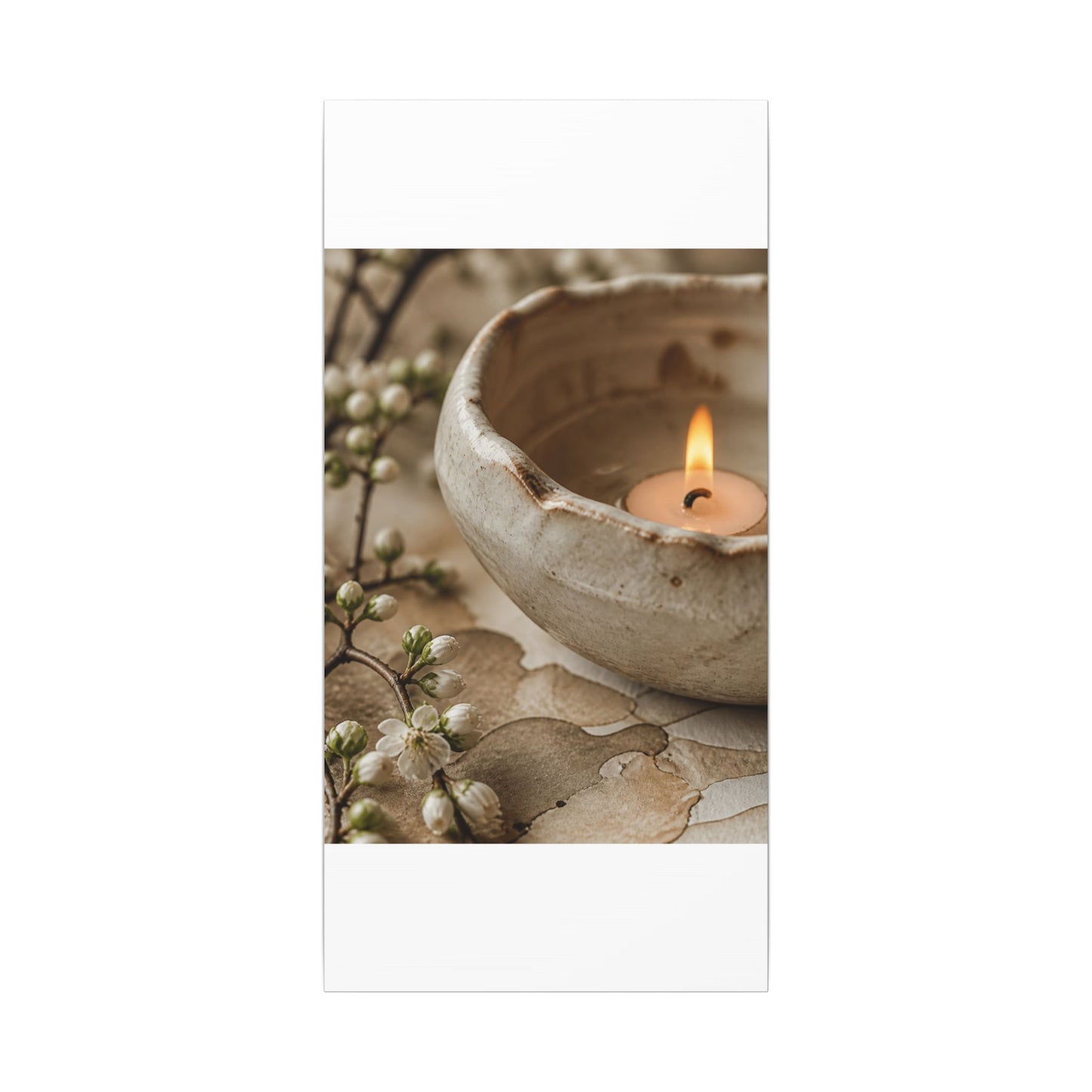 Kanso Ceramic Bowl Canvas Art - Japandi Watercolor