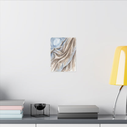 Silk Drape Winter Canvas Art | Japandi Cozy Design