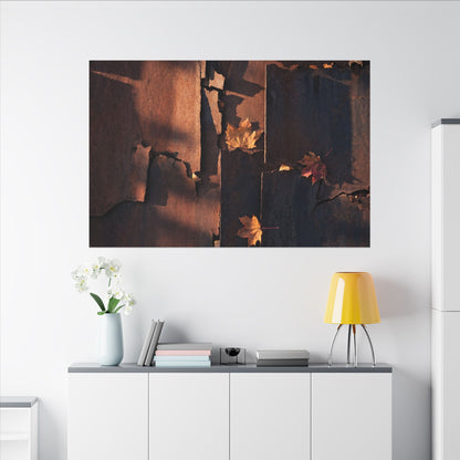Seijaku Rust Patina Canvas Art - Dark Japandi Shadow Zen