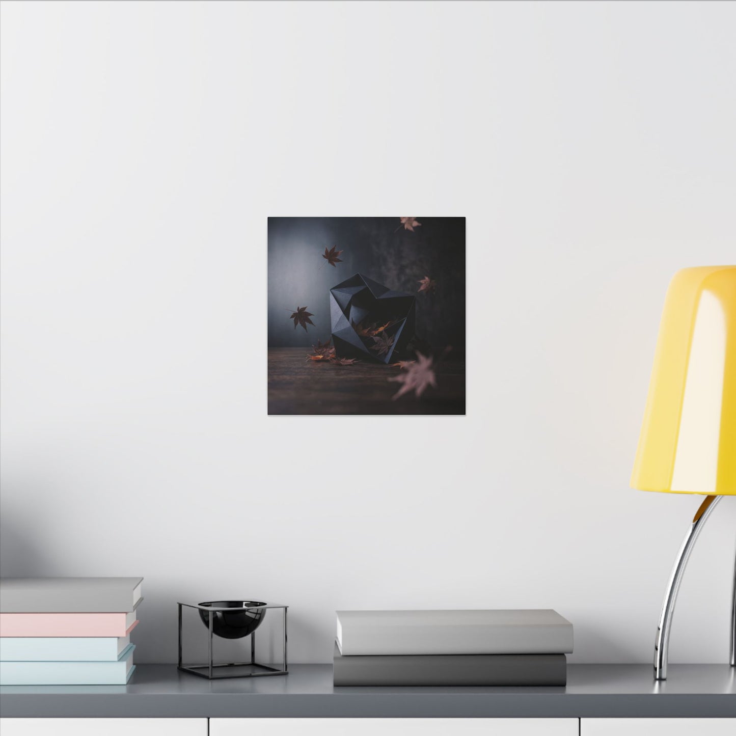 Dark Japandi Paper Fold in Dawn | Shadow Zen Canvas Art