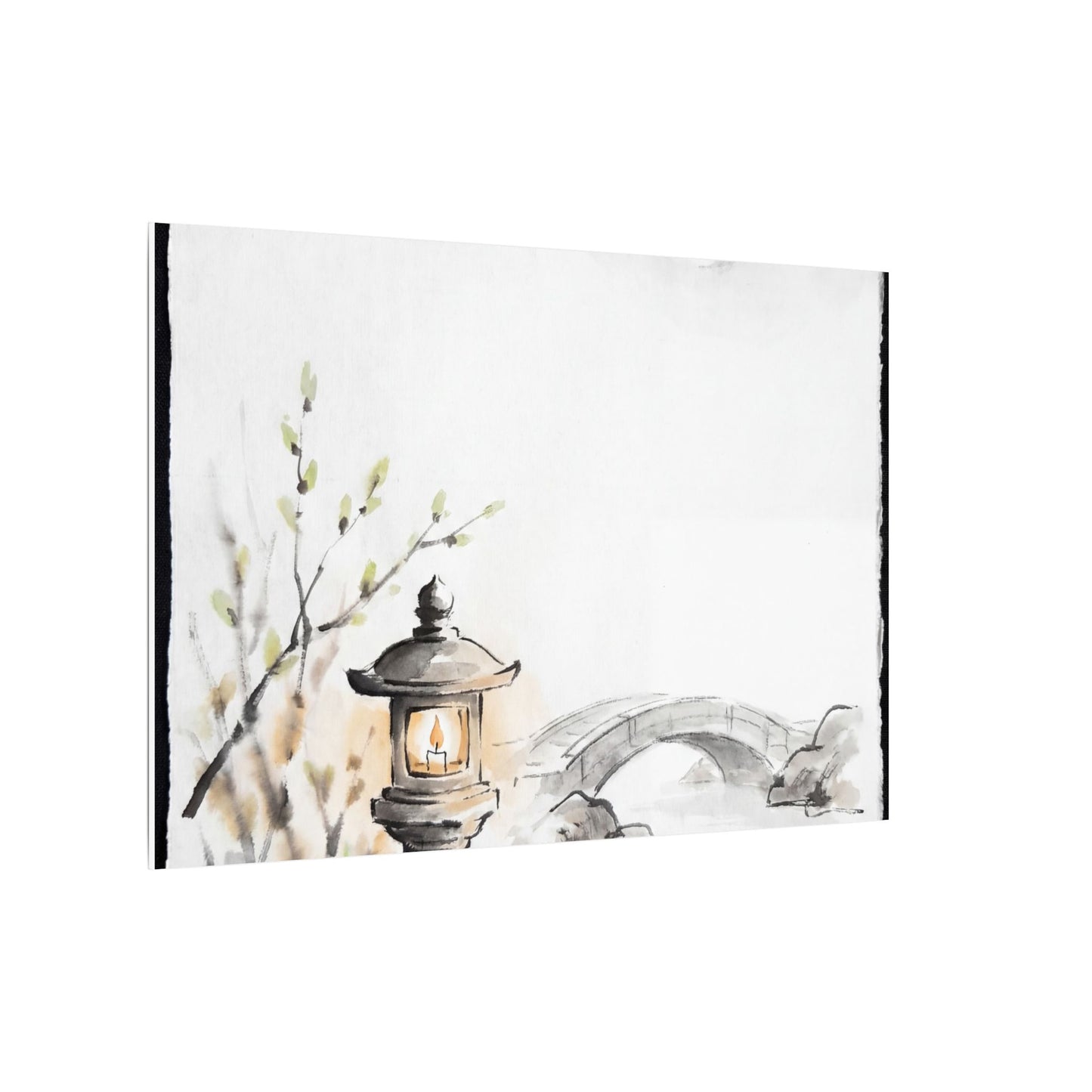 Moonlit Garden Spring Canvas Art | Zen Contemplative Design