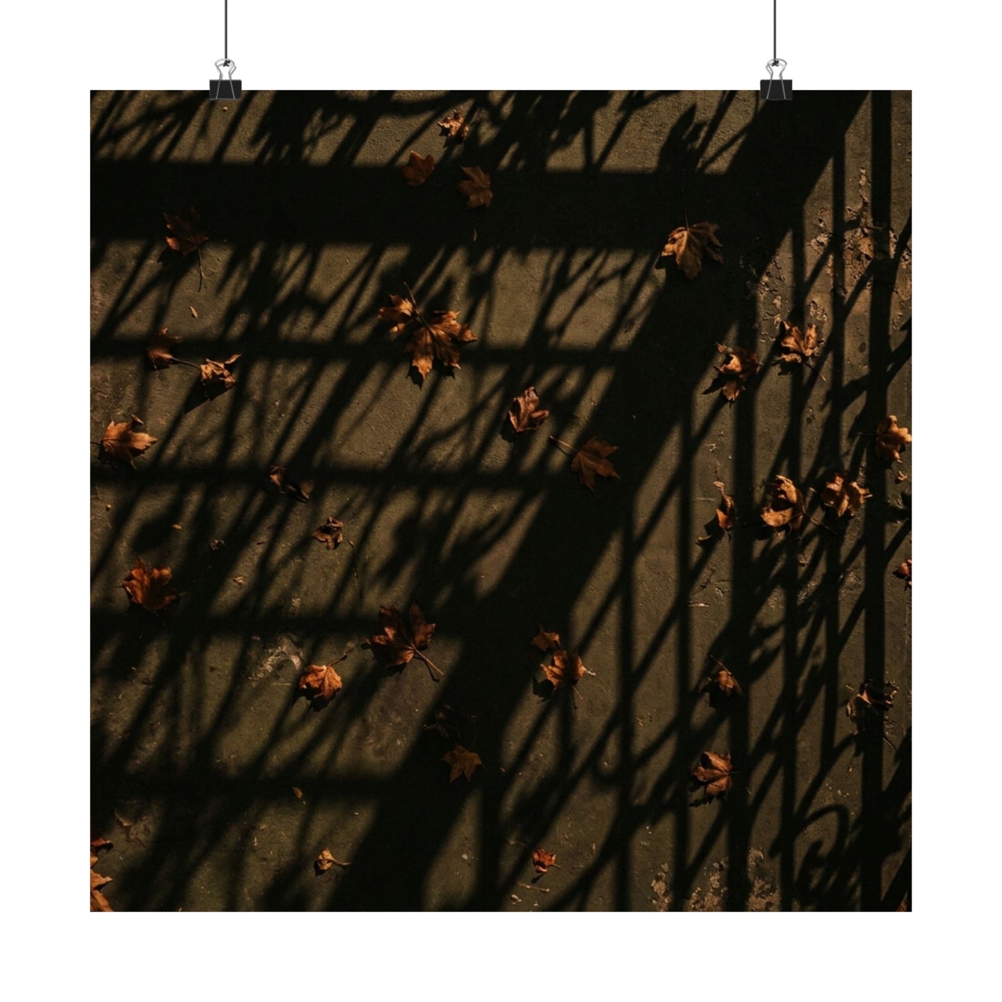 Atmospheric Shadow Play Wall Art Print - Moody Minimal Dark Japandi