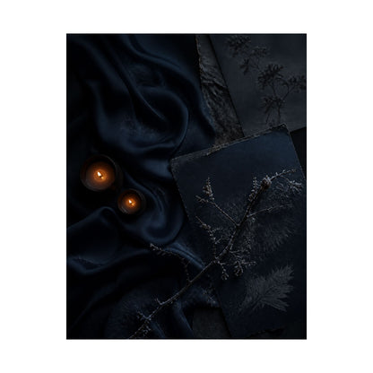Silk Drape Wall Art Print | Winter Dark Japandi Moody Minimal Art