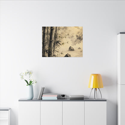 Peaceful Bamboo Grove Canvas Art - Karesansui Zen