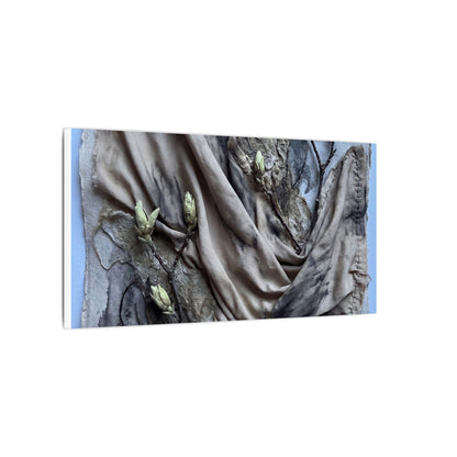 Japandi Silk Drape in Moonlight | Texture Canvas Art