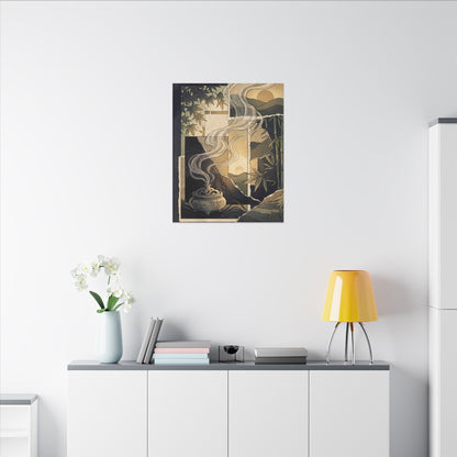 Tranquil Incense Smoke Canvas Art - Ukiyo E Inspired Zen