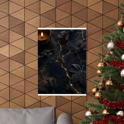 Luxurious Cracked Earth Wall Art Print - Moody Minimal Dark Japandi