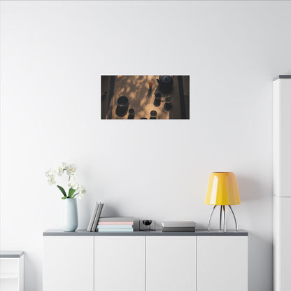 Shibui Tea Ceremony Canvas Art - Dark Japandi Shadow Zen