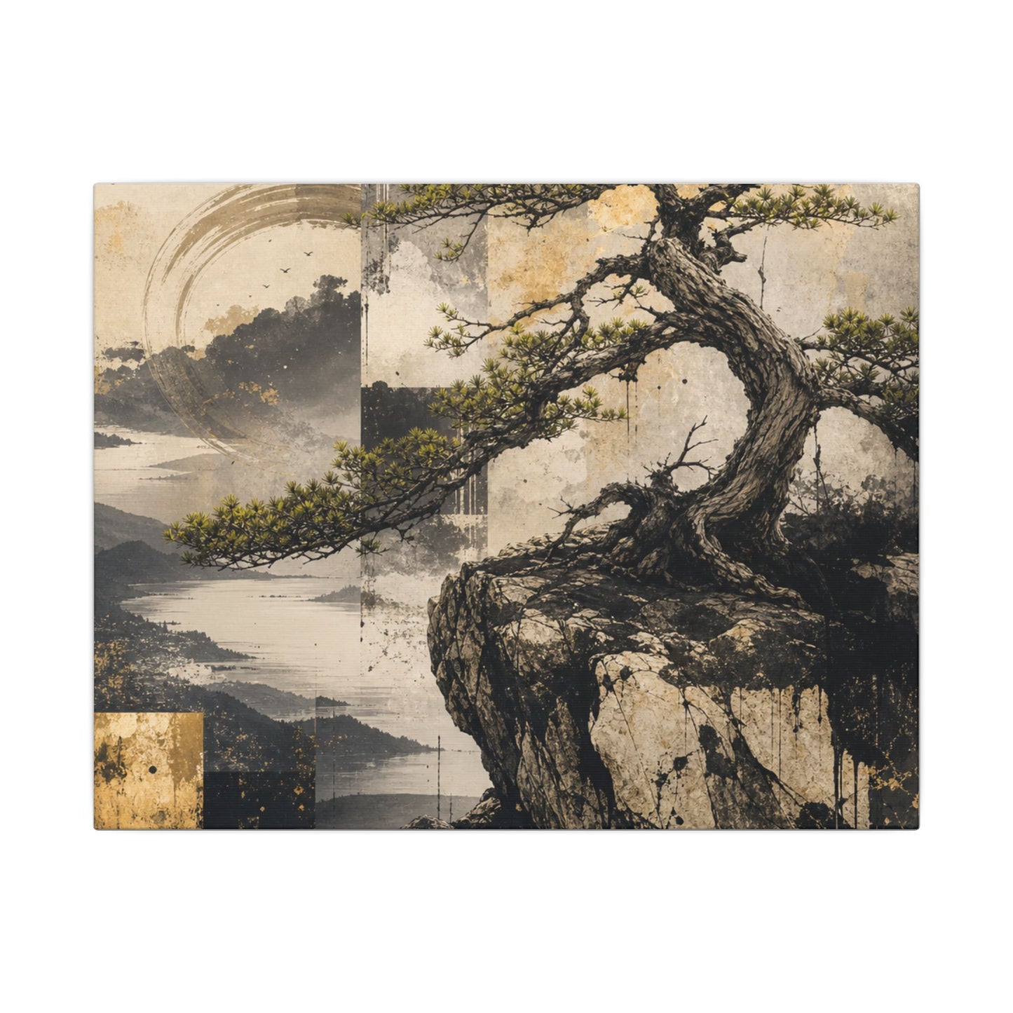 Golden Hour Pine Tree Canvas Art - Japandi Datsuzoku