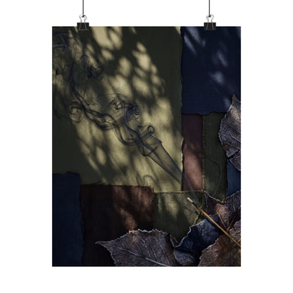 Atmospheric Incense Smoke Wall Art Print - Dark Texture Dark Japandi
