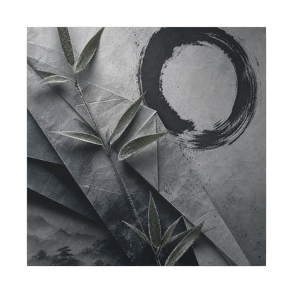Winter Paper Fold Enso Canvas Art | Serene Decor