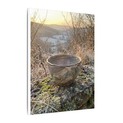 Golden Hour Ceramic Bowl Canvas Art - Japandi Shibui