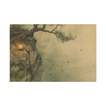 Spring Pine Tree Minimal Line Canvas Art | Earthy Decor