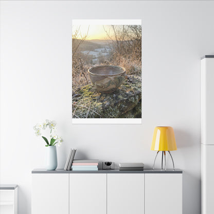 Golden Hour Ceramic Bowl Canvas Art - Japandi Shibui