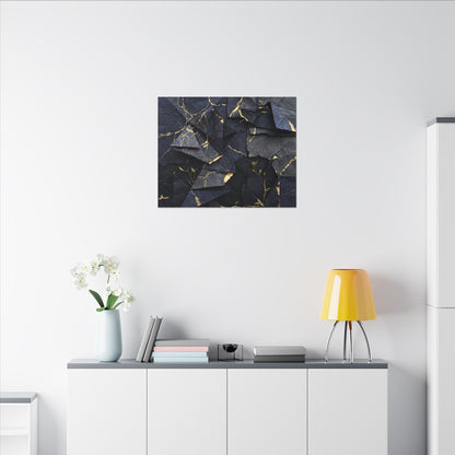 Beautiful Paper Fold Canvas Art - Crackle Gold Kintsugi