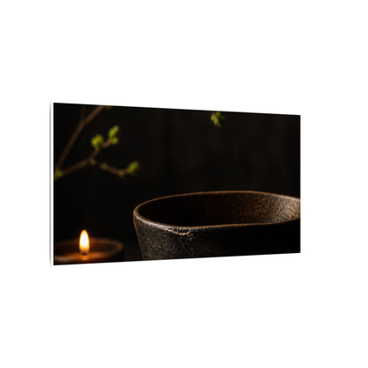 Moody Ceramic Bowl Canvas Art - Shadow Zen Dark Japandi