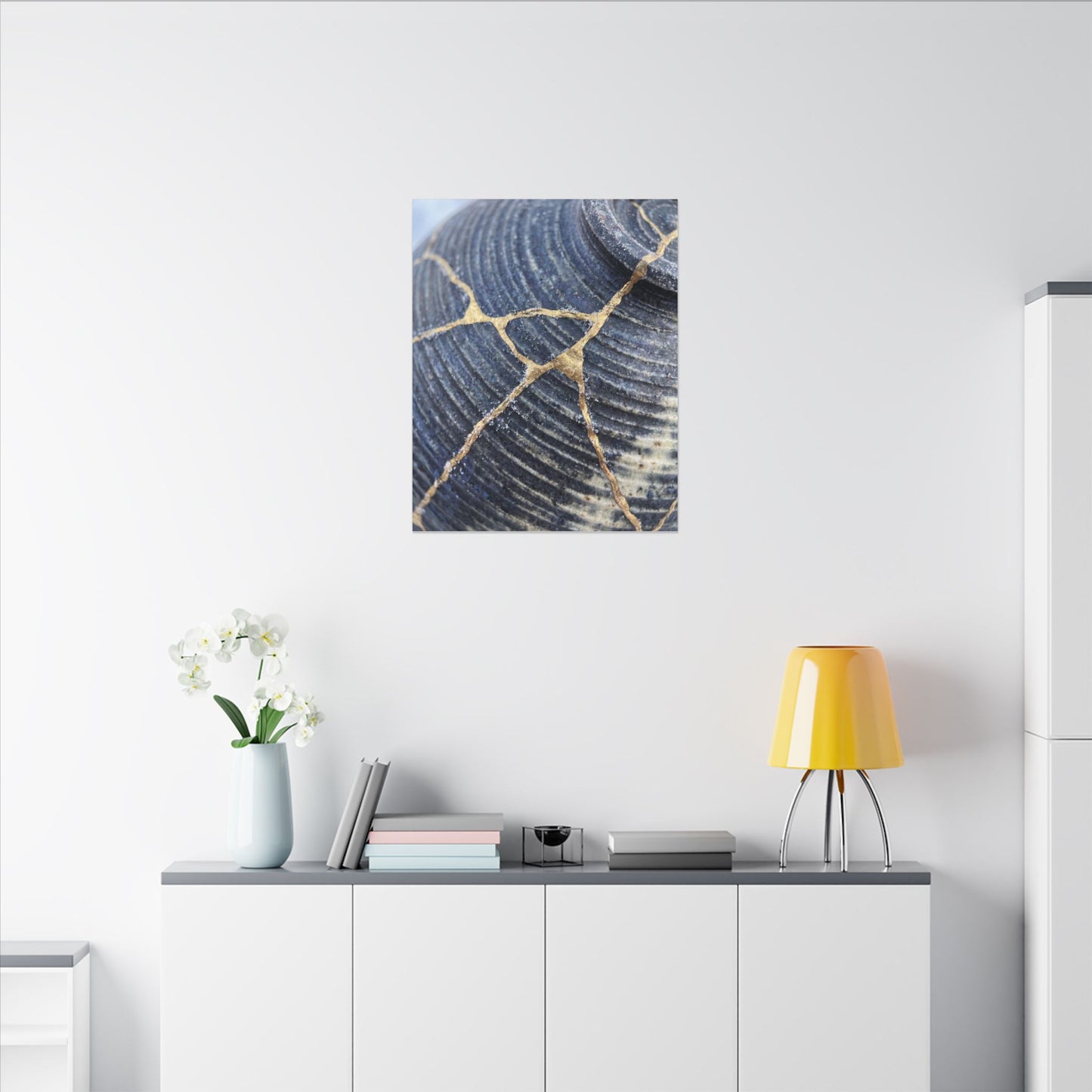 Shibui Water Ripple Canvas Art - Kintsugi Gold Repair