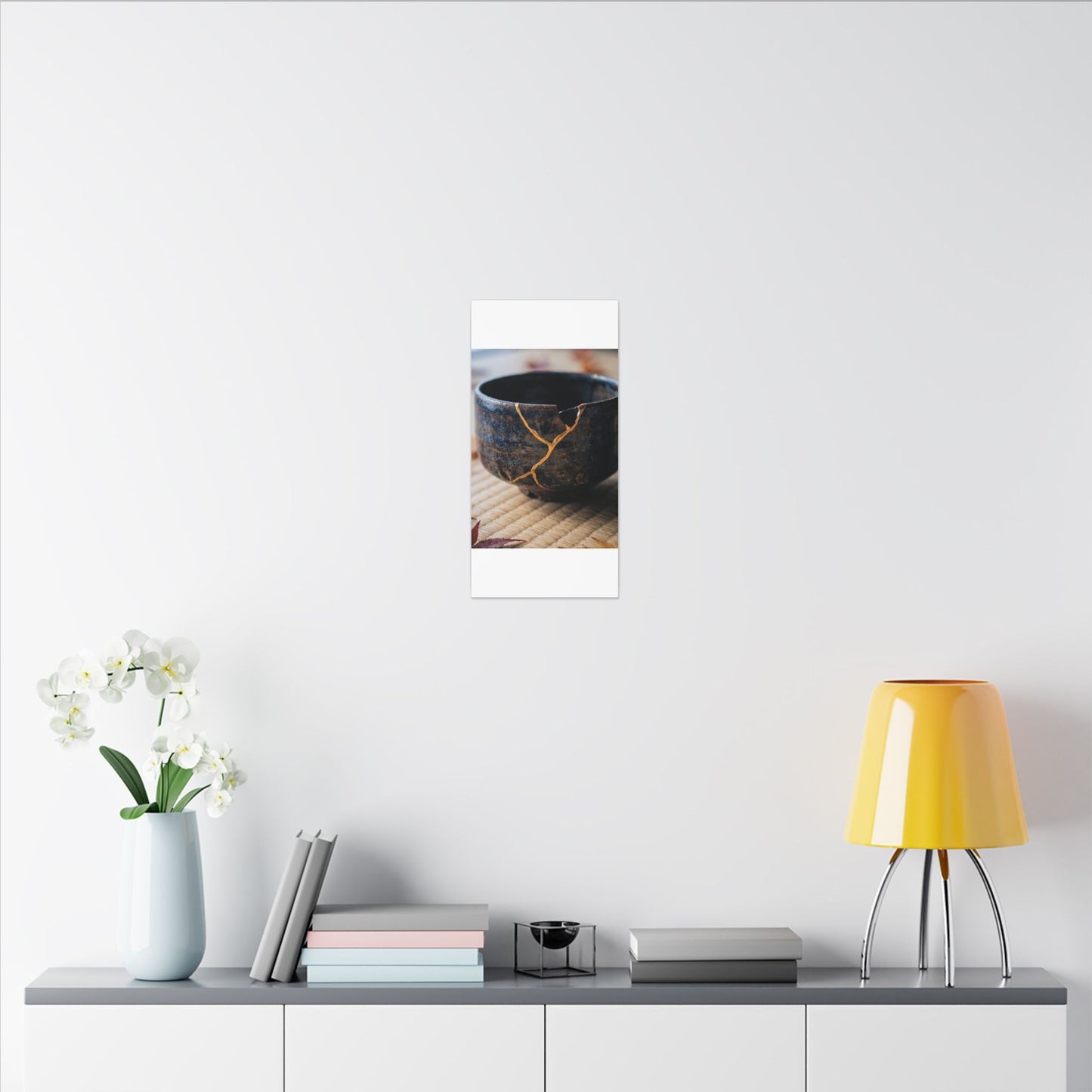 Tea Ceremony Autumn Canvas Art | Kintsugi Healing Design