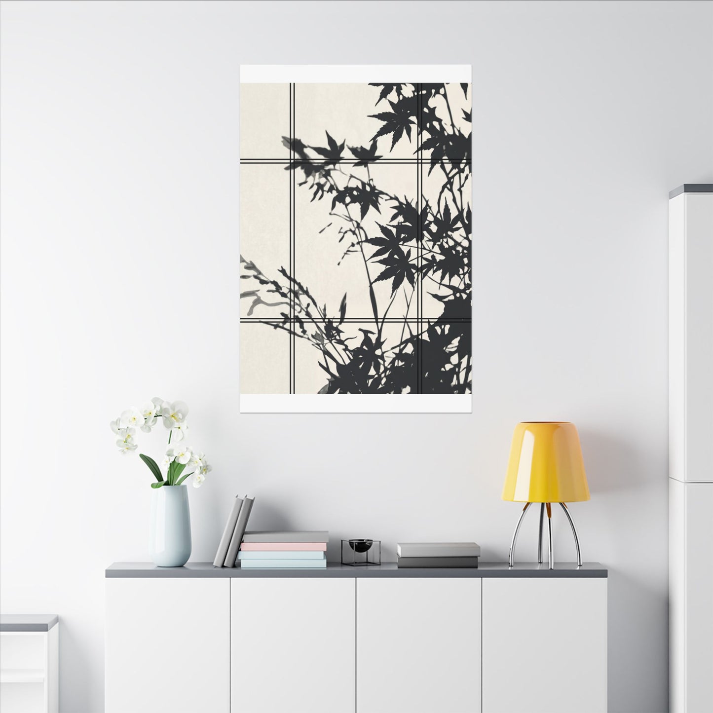 Shoji Screen Canvas Art | Summer Japandi Minimal Line Art