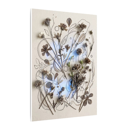 Dried Flowers Minimal Line Canvas Art | Elegant Japandi Art