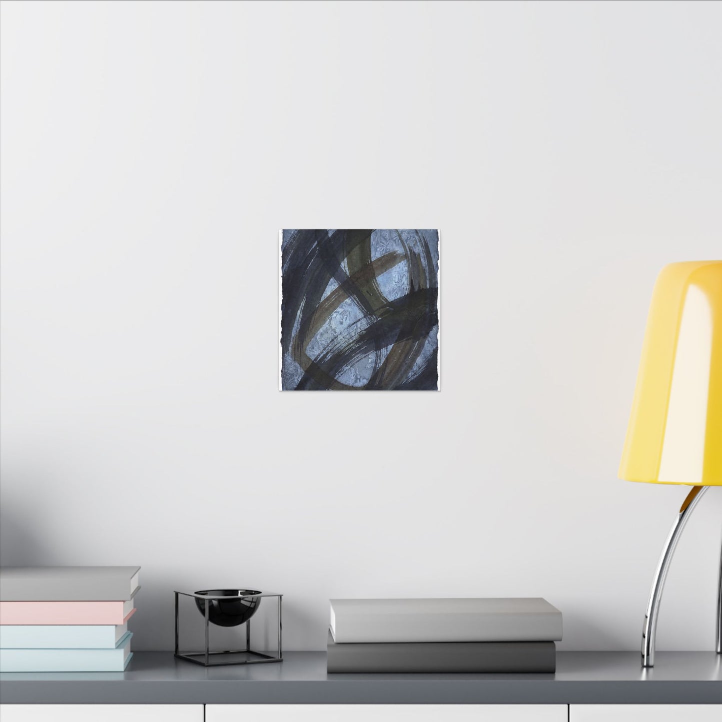 Ink Brushstroke Canvas Art | Winter Dark Japandi Shadow Zen Art